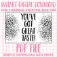 DIGITAL Thermal Printer Label for Small Businesses Preppy Sticker PDF Design Printable Instant Download 6X4 You've Got Great Taste Cheetah