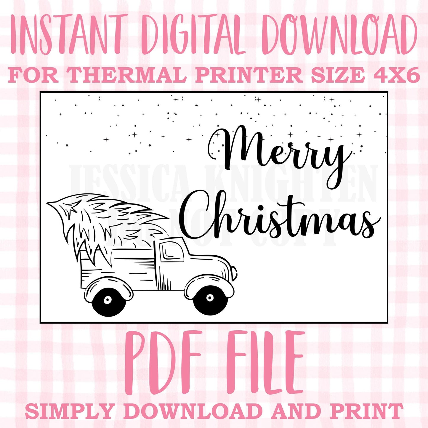 DIGITAL Thermal Printer Label for Small Businesses Preppy Sticker PDF Design Printable Instant Download 6X4 Christmas DIY