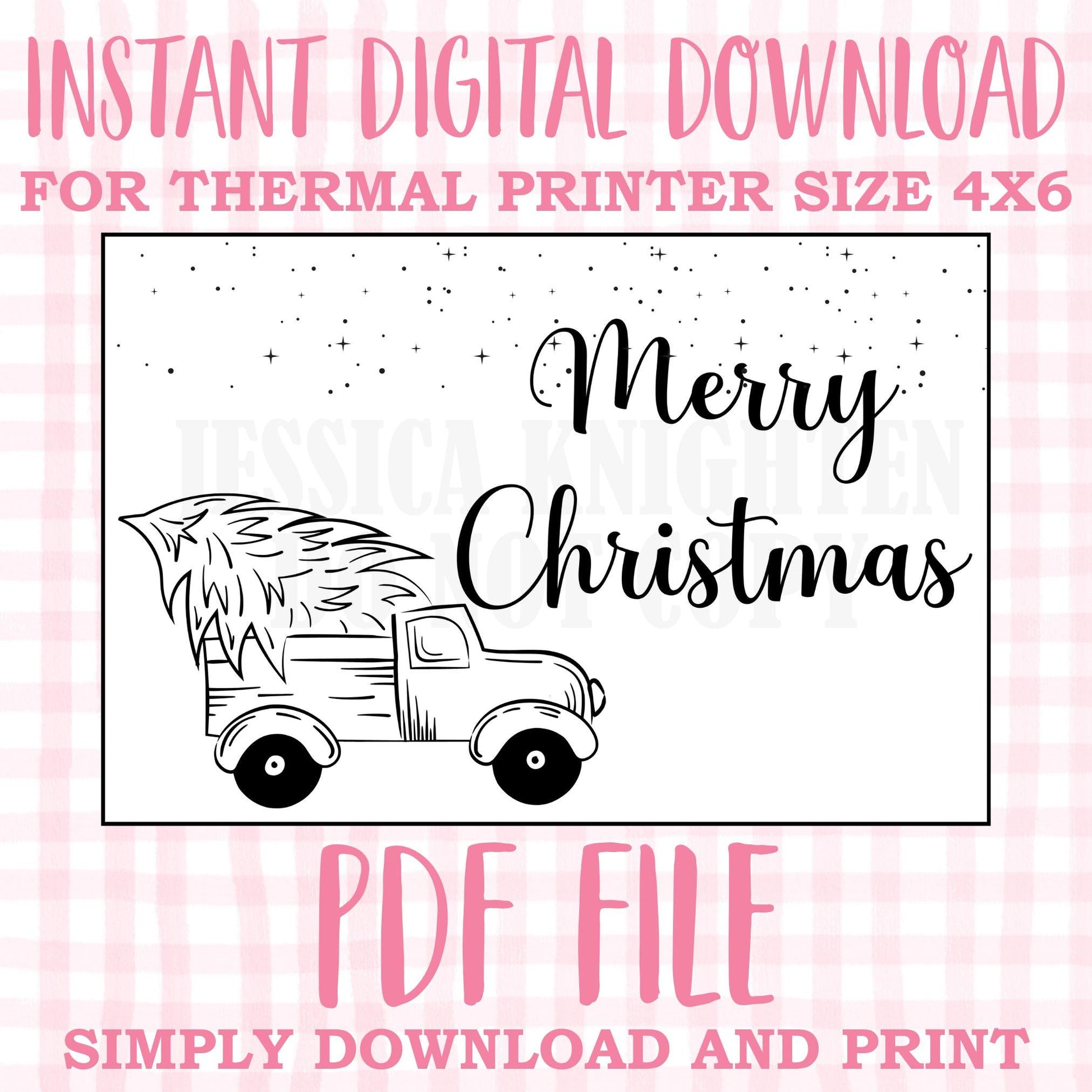 DIGITAL Thermal Printer Label for Small Businesses Preppy Sticker PDF Design Printable Instant Download 6X4 Christmas DIY