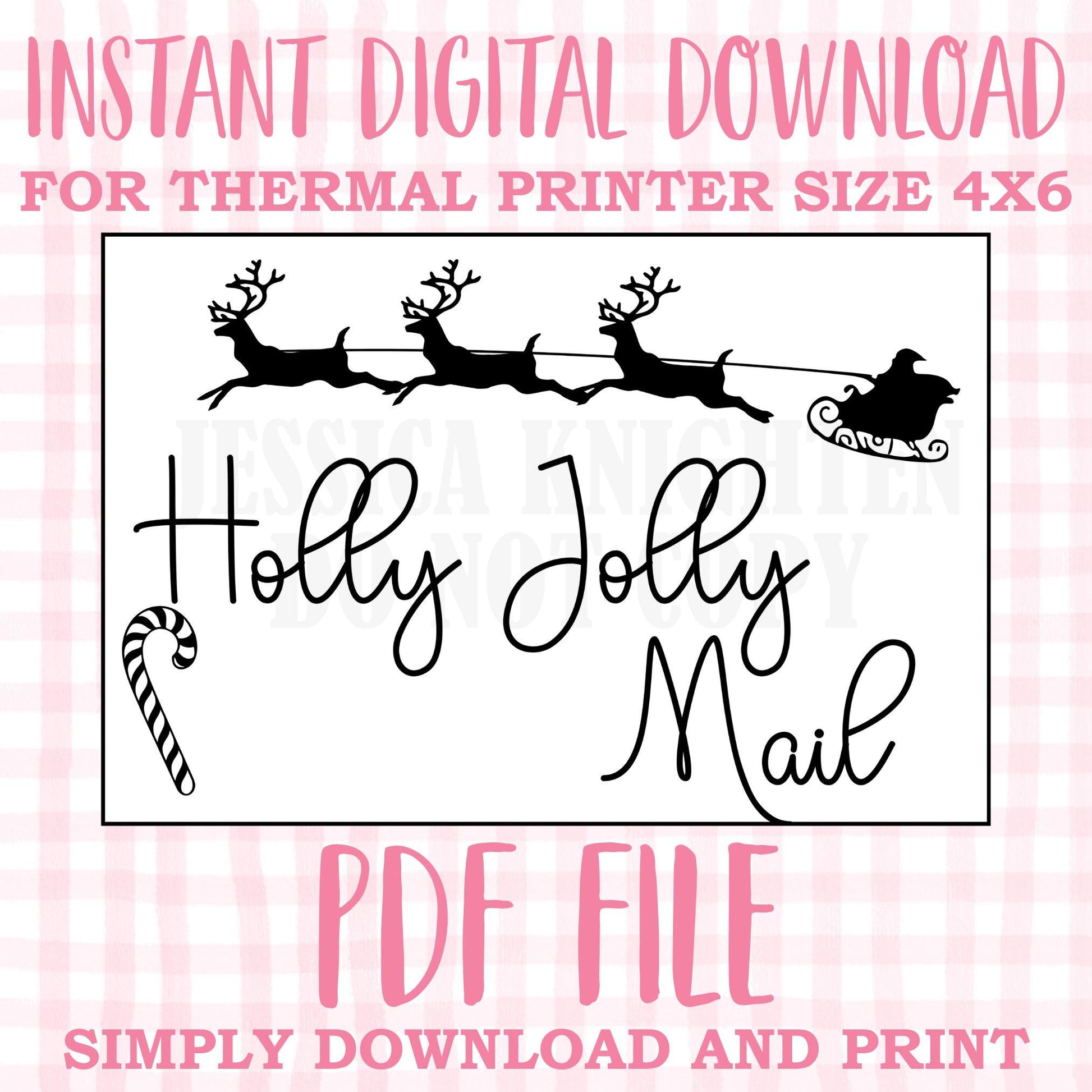 DIGITAL Thermal Printer Label for Small Businesses Preppy Sticker PDF Design Printable Instant Download 6X4 Christmas DIY