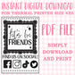 DIGITAL Thermal Printer Label for Small Businesses Preppy Sticker PDF Design Printable Instant Download 4X6 Lets Be Friends