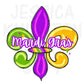 Mardi Gras Hand Drawn PNG Party Digital Download Towel Design Shirt Original Unique DTF Sublimation Design Fleur De Lis King Cake Door Print