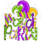 Mardi Gras Hand Drawn PNG Party Digital Download Towel Design Shirt Original Unique DTF Sublimation Design Fleur De Lis King Cake Door File