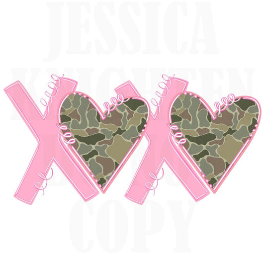 Camo Hunting Valentines Digital Design Heart Vday Shirt PNG Personalized Sub Trendy Adult Transparent Preppy Loved Deerly