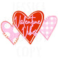 Valentines VibesDigital Design Heart Love Vday Kids Children Shirt PNG Sub Trendy XoXo Adult Transparent Preppy Red Bow