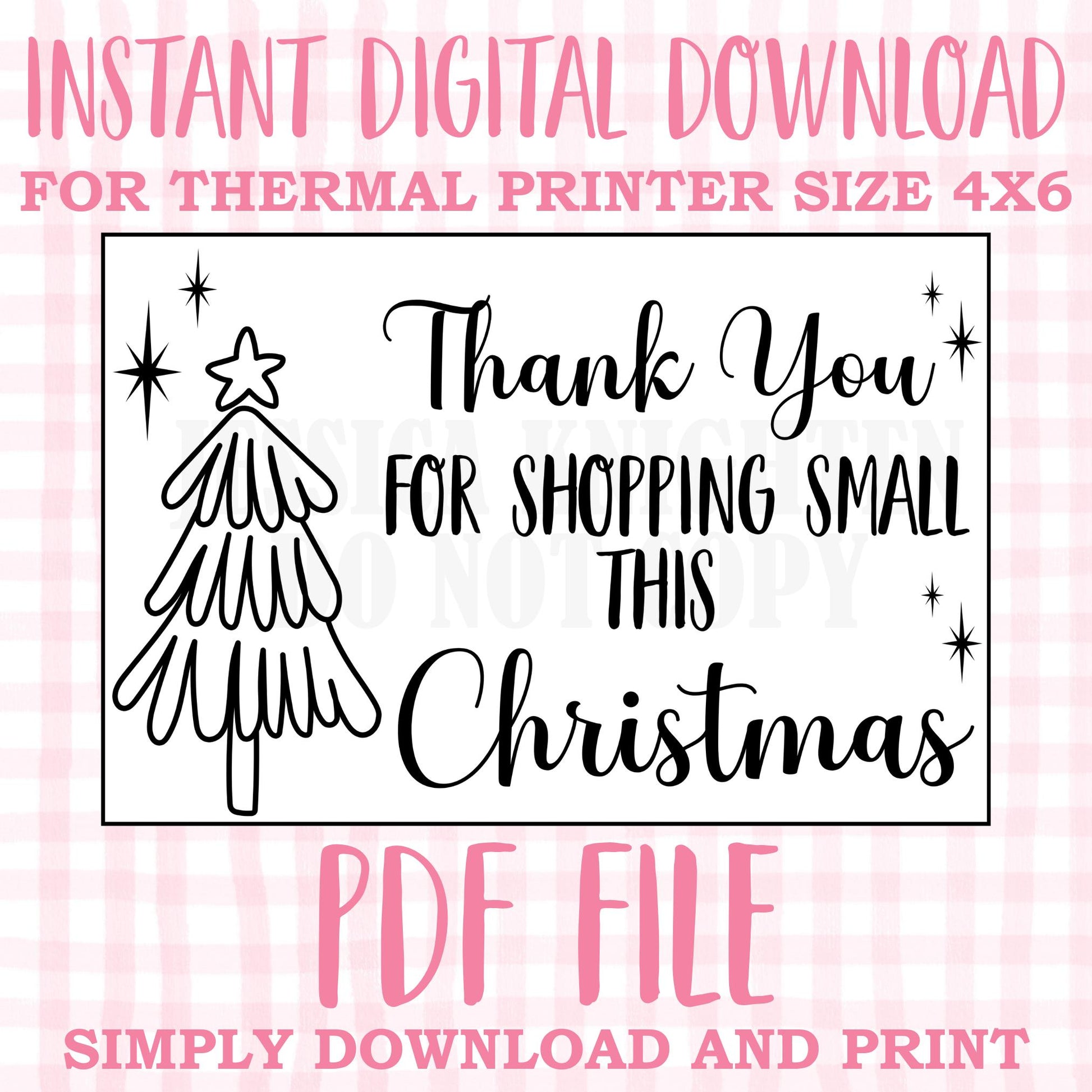 DIGITAL Thermal Printer Label for Small Businesses Preppy Sticker PDF Design Printable Instant Download 6X4 Christmas DIY Deer Hunting