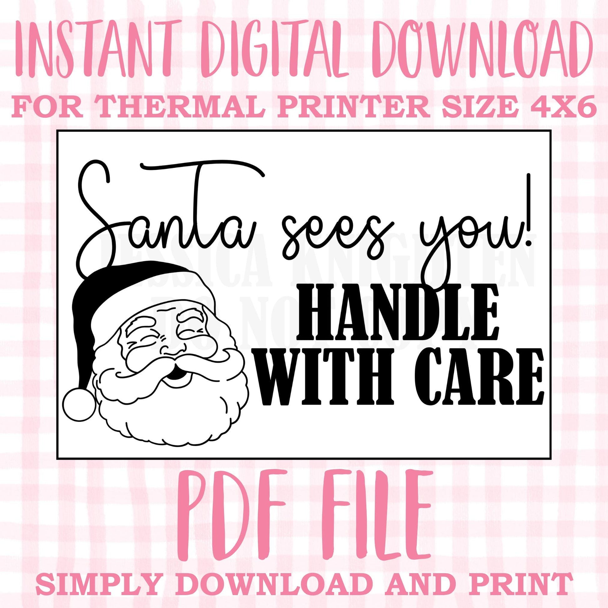 DIGITAL Thermal Printer Label for Small Businesses Preppy Sticker PDF Design Printable Instant Download 6X4 Christmas DIY Deer Hunting