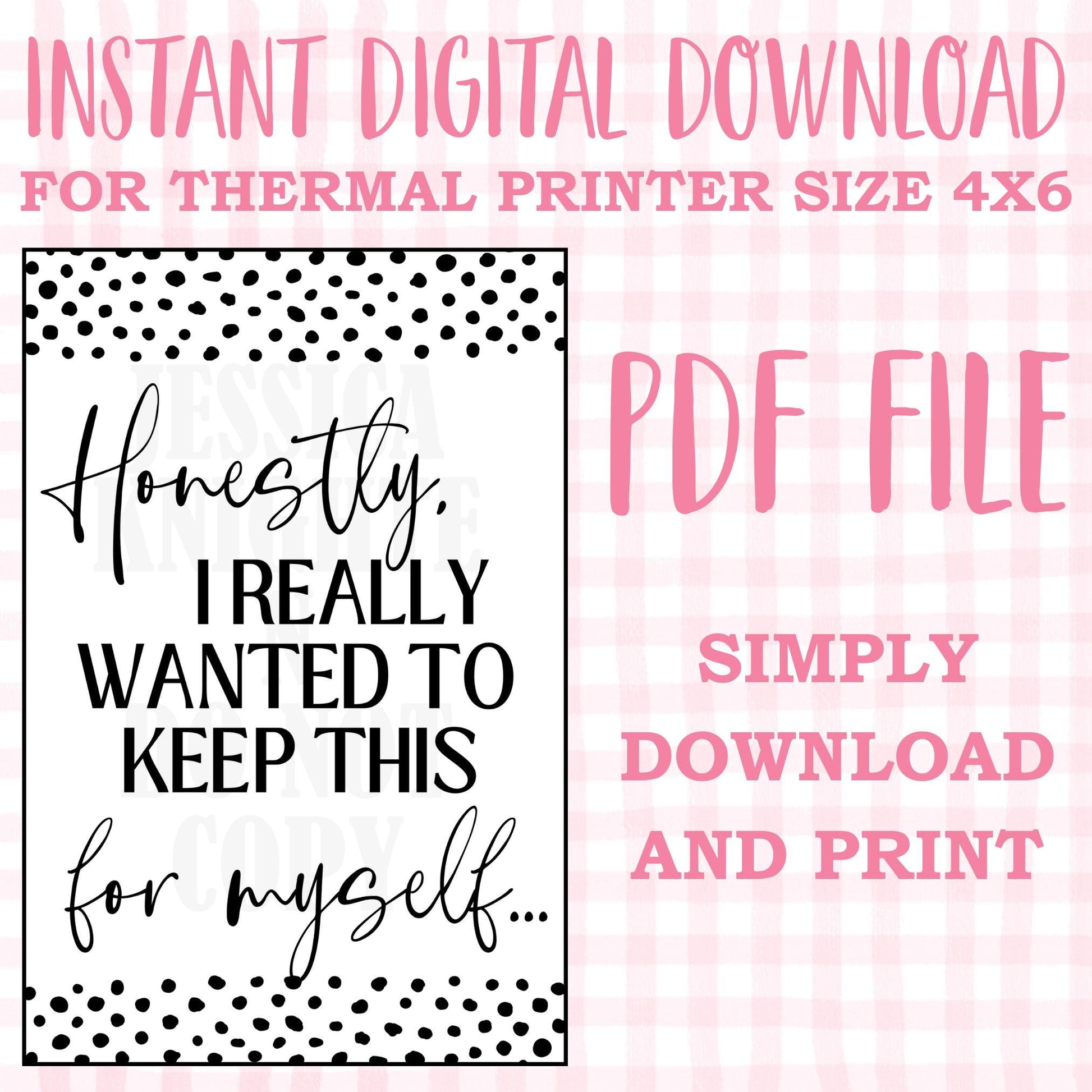 DIGITAL Thermal Printer Label for Small Businesses Preppy Sticker PDF Design Printable Instant Download 4X6 Dots Cutesy Preppy Trendy