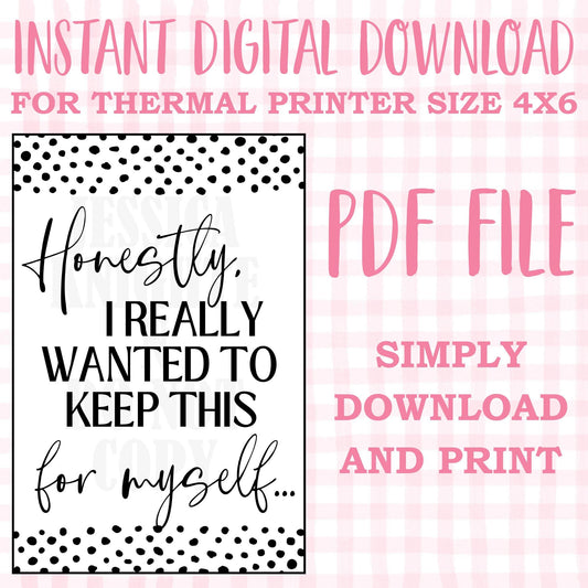 DIGITAL Thermal Printer Label for Small Businesses Preppy Sticker PDF Design Printable Instant Download 4X6 Dots Cutesy Preppy Trendy