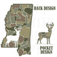 Men and Women Everyday Hunting PNG Digital Design Camo Camoflauge Deer Silhouette Pocket and Back Files Kid Design Male Shirt Mississippi