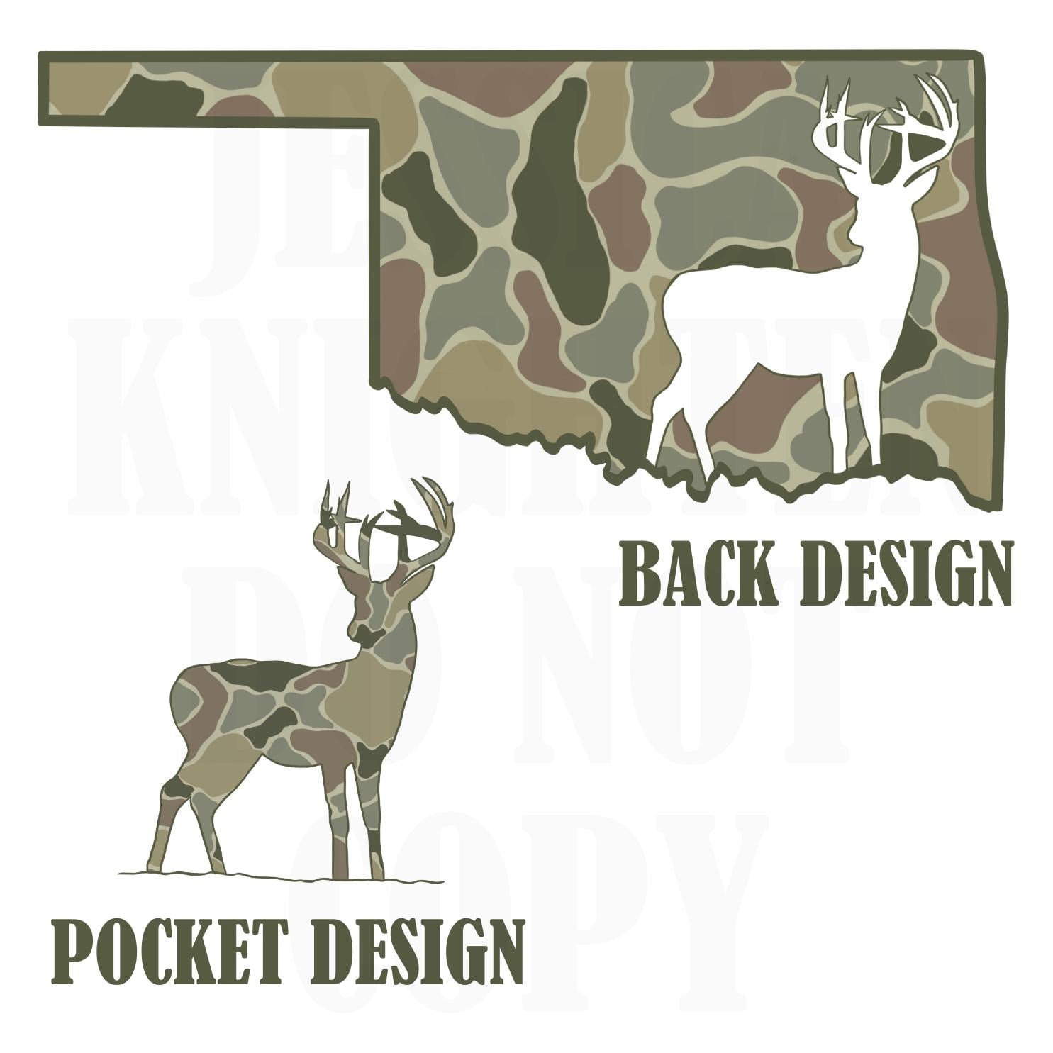 Men and Women Everyday Hunting PNG Digital Design Camo Camoflauge Deer Silhouette Pocket and Back Files Kid Design Male Shirt Oklahoma State