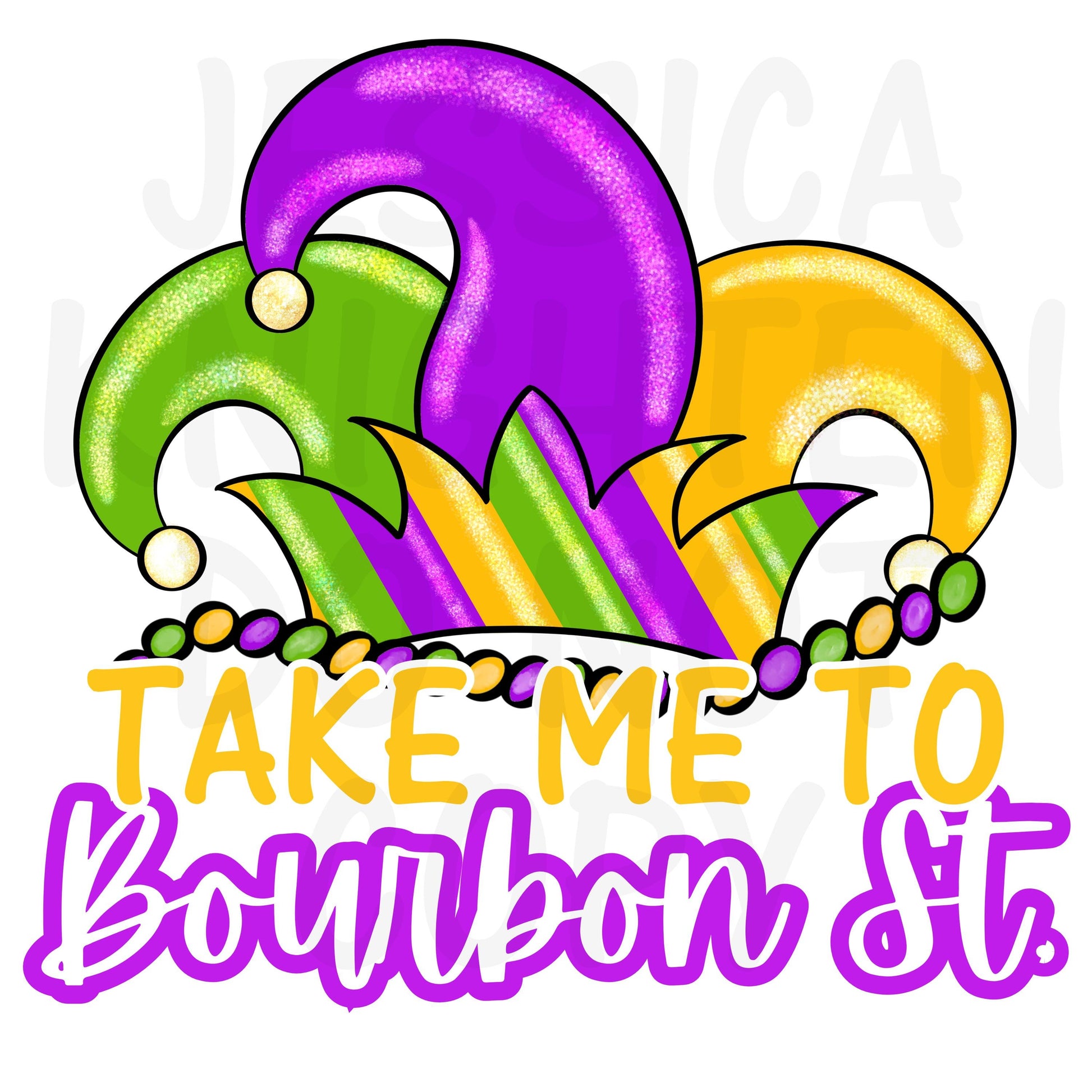 Mardi Gras Hand Drawn PNG Party Digital Download Towel Design Shirt Original Unique DTF Sublimation Design Fleur De Lis King Cake Door State