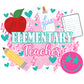 Elementary Teacher PNG Trendy Preppy Cheetah Pink Digital Shirt Print Trendy Teaching Little Minds Pencil Apple Notebook Glue Assistant
