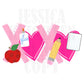 Teacher Digital Lips Preppy Valentines PNG Pink XOXO Love Transparent Shirt Design Trendy Education Occupation Teaching School
