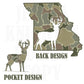 Men and Women Everyday Hunting PNG Digital Design Camo Deer Silhouette Pocket and Back Files Kid Design Male Shirt State Missouri Camoflauge