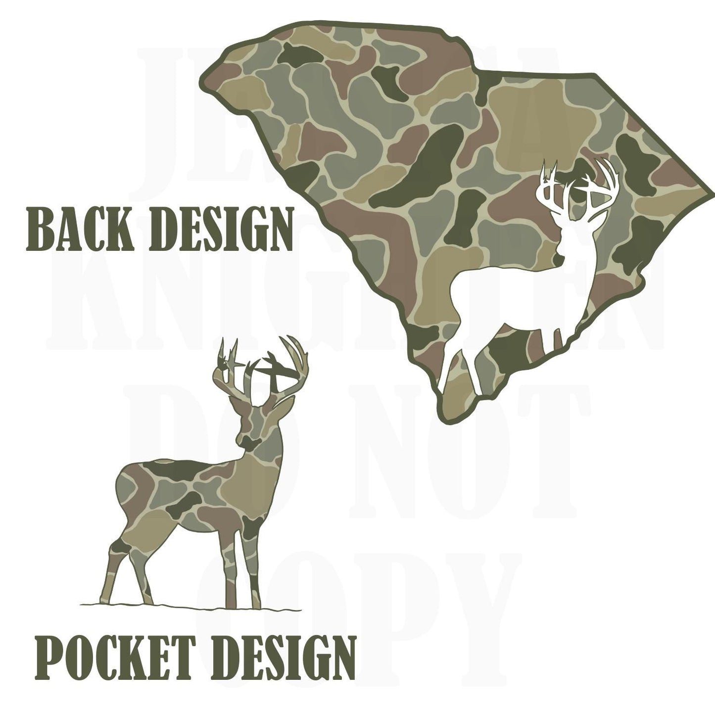 Men and Women Everyday Hunting PNG Digital Design Camo Camoflauge Deer Silhouette Pocket and Back Files Kid Design Male Shirt South Carolina