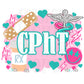 CPhT PNG Trendy Preppy Cheetah Pink Digital Shirt Print Pharmacy Tech RX Pharmacist Bandaid Pill Medicine Pharm Certified Squad Crew