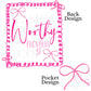 Everyday Inspirational PNG Digital Design Girly Trendy Pocket and Back Files Kid Design Women Pink Preppy Bow Coquette God's Masterpiece