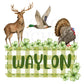 Hunting Digital Design Gingham Name Plate Kids Children Shirt PNG Personalized Sub Trendy Deer Turkey Duck St. Patty's Day Clover Irish