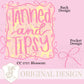 Everyday Tanned and Tipsy PNG Digital Design Girly Swirly Trendy Pocket and Back Files Kid Design Women Pink Preppy Bow Coquette Prep Print