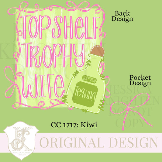 Everyday Top Shelf Trophy Wife PNG Digital Design Girly Swirly Trendy Pocket and Back Files Design Women Pink Preppy Bow Coquette Prep Print
