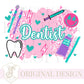 Dentist PNG Trendy Preppy Cheetah Pink Digital Shirt Print Dentist Tooth Toothbrush Smiley Toothpaste Teeth Assistant Floss Dental Hygienist