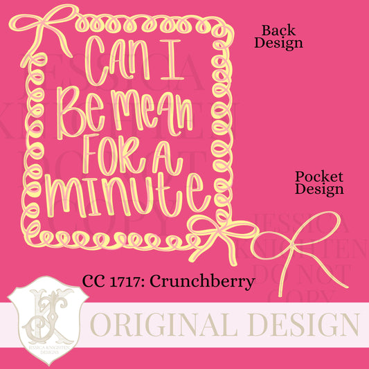 Everyday Mean for a Minute PNG Digital Design Girly Swirly Trendy Pocket and Back Files Kid Design Women Pink Preppy Bow Coquette Prep Print