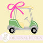 Cart Club Swirly Pink Golf Girly Golfer Design PNG Preppy Bow Coquette Trendy Golfing Sublimation DTF File Stripe Ball Clubs Country Club