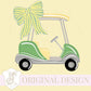Cart Club Swirly Golf Girly Golfer Design PNG Preppy Bow Coquette Trendy Golfing Sublimation DTF File Stripe Ball Clubs Country Club
