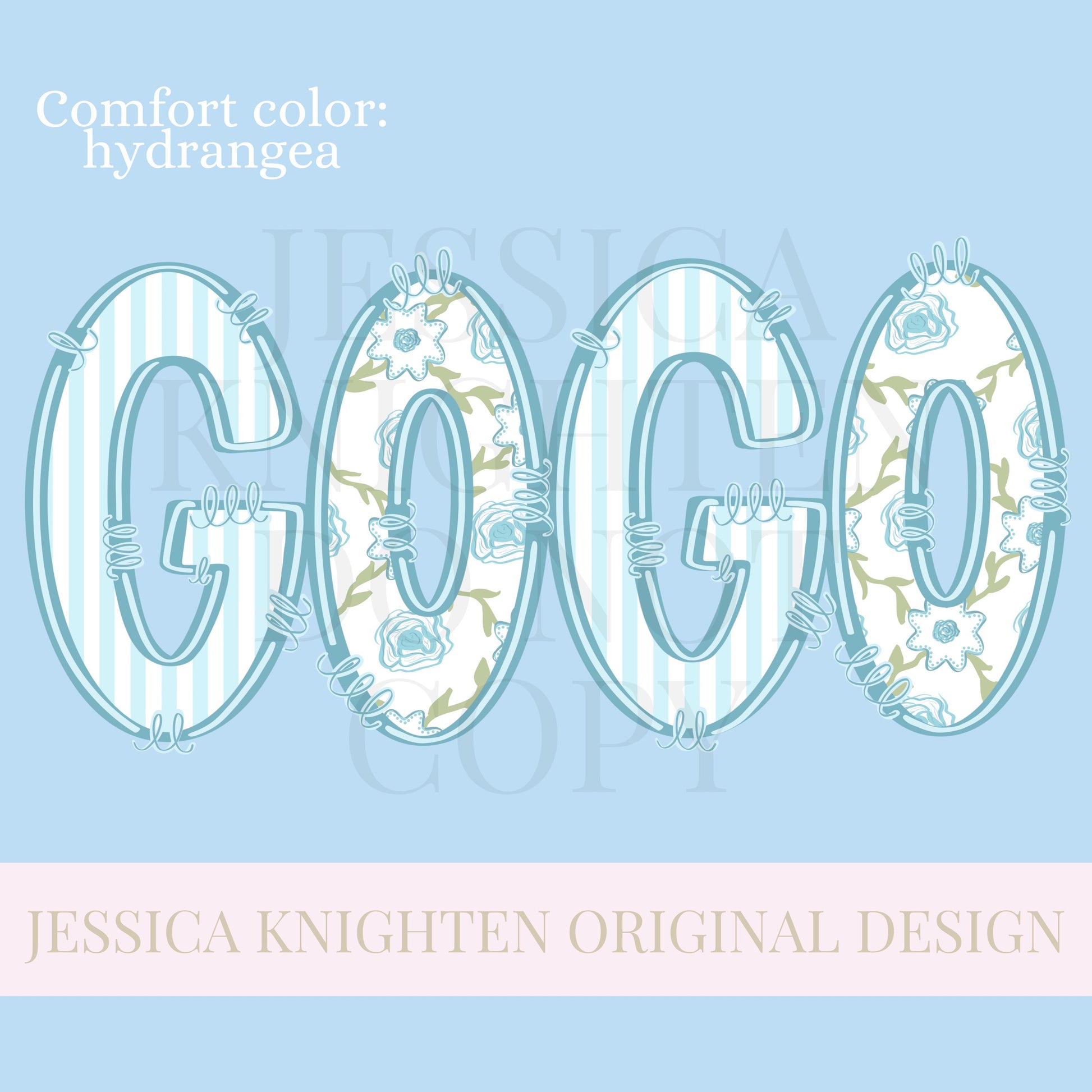 Gogo Mothers Day PNG grandmother sublimation dtf hand drawn digital download mom mama mother mommy floral coastal blue grandmillenial