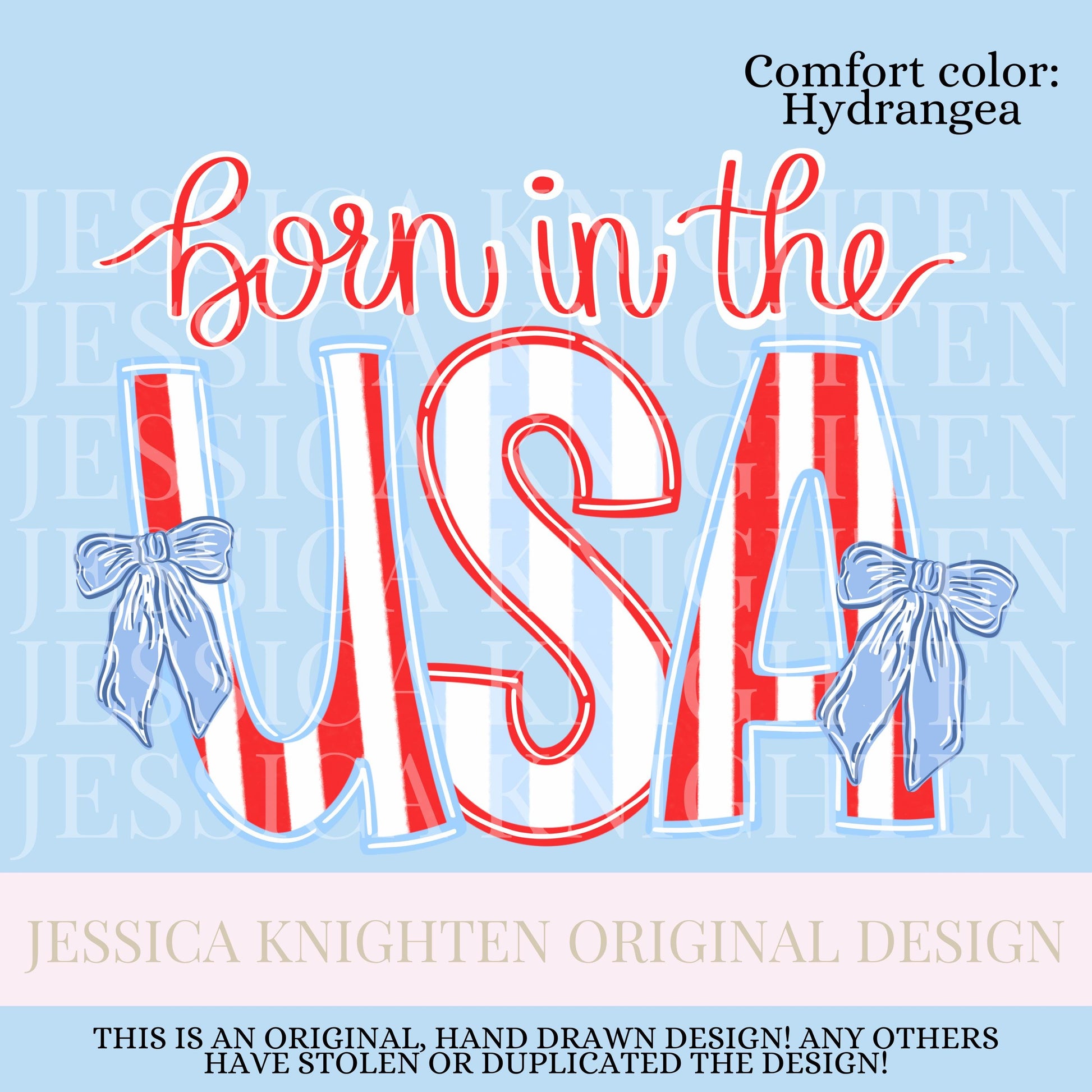 American Honey Flag Bows Coquette PNG Sublimation DTF Trendy Red White Blue Front Back Design USA Independence Fourth of July Memorial