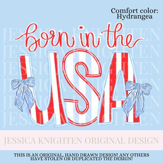 American Honey Flag Bows Coquette PNG Sublimation DTF Trendy Red White Blue Front Back Design USA Independence Fourth of July Memorial