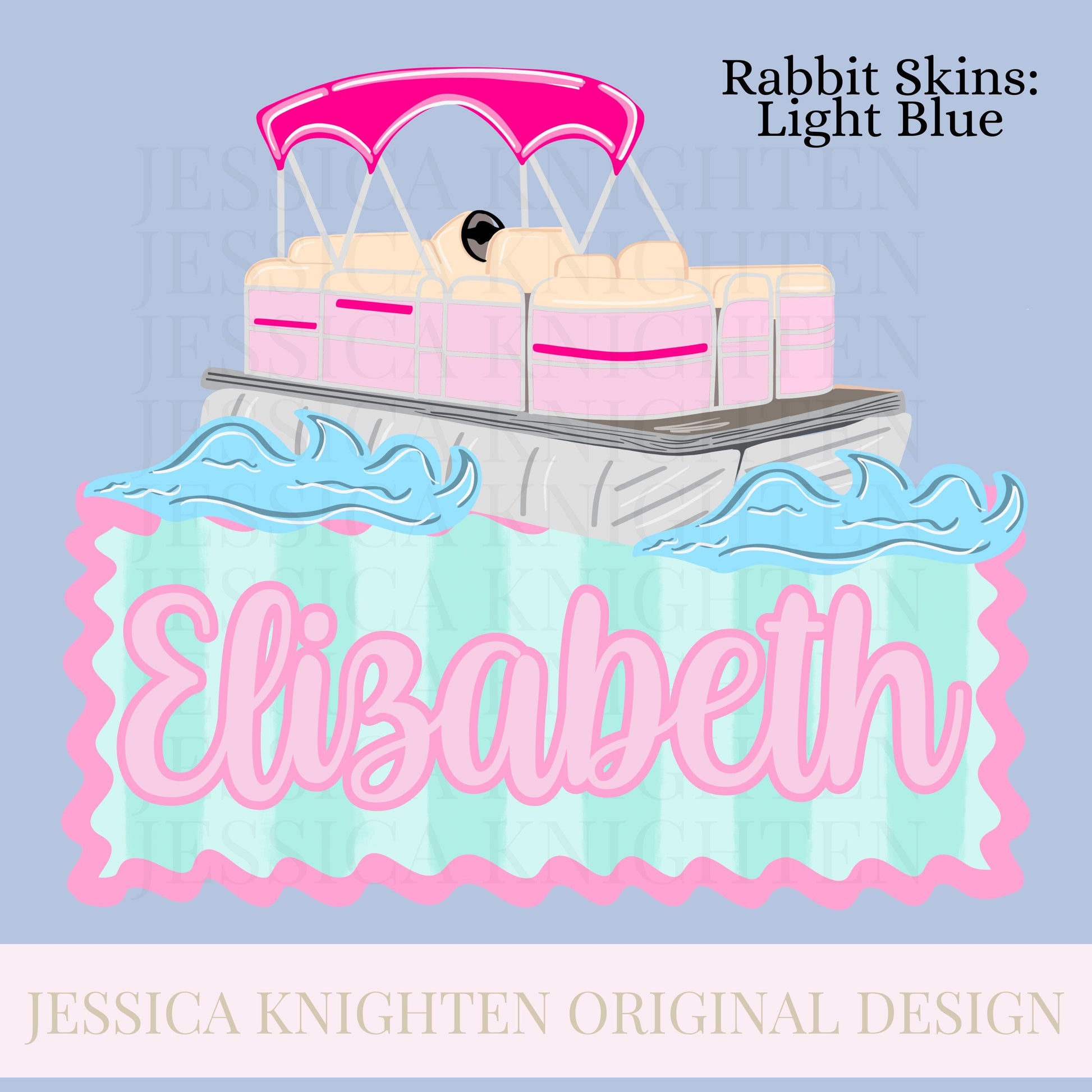 Name Block Lake River PNG Digital Design Girly Trendy Files Kid Design Children Pink Preppy Bow Coquette Prep Print Pontoon Stripe Summer