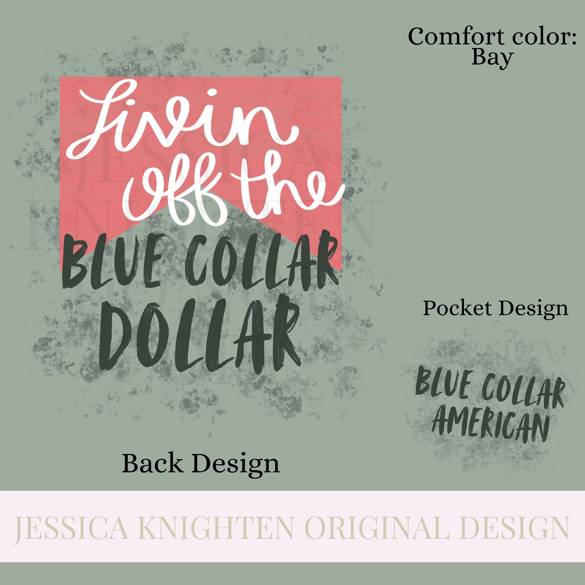 Livin off the Blue Collar Dollar PNG Sublimation DTF Trendy Front Back Design worker american Dirty Hands Clean Money Man Men raised