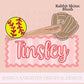 Name Block Softball PNG Digital Design Girly Trendy Files Kid Design Children Pink Preppy Bow Coquette Prep Print Sun Stripe Summer Sport
