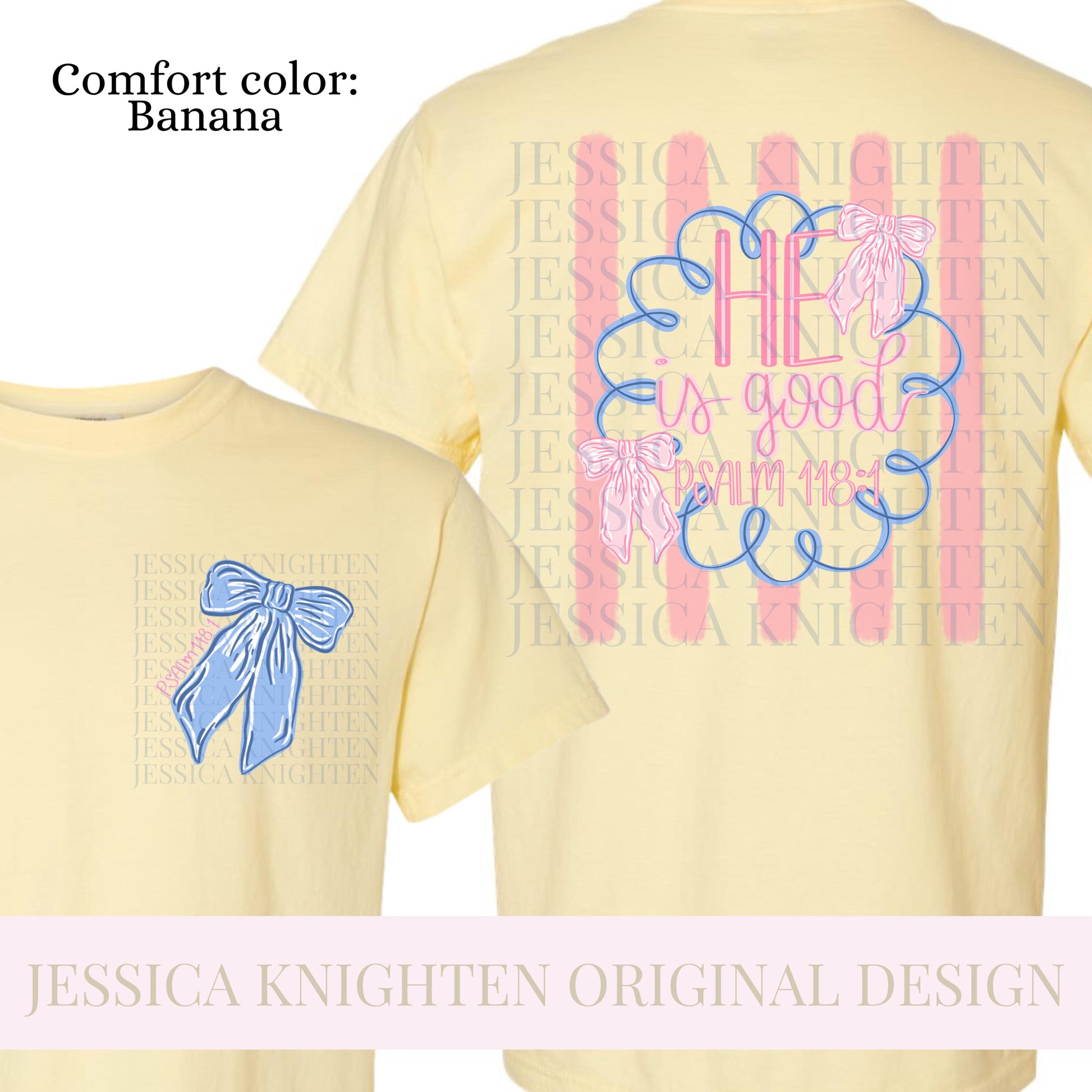 He is Good My Jesus Stripe PNG Digital Design Girly Swirly Trendy Pocket and Back Files Kid Design Women Pink Preppy Bow Coquette Prep Print