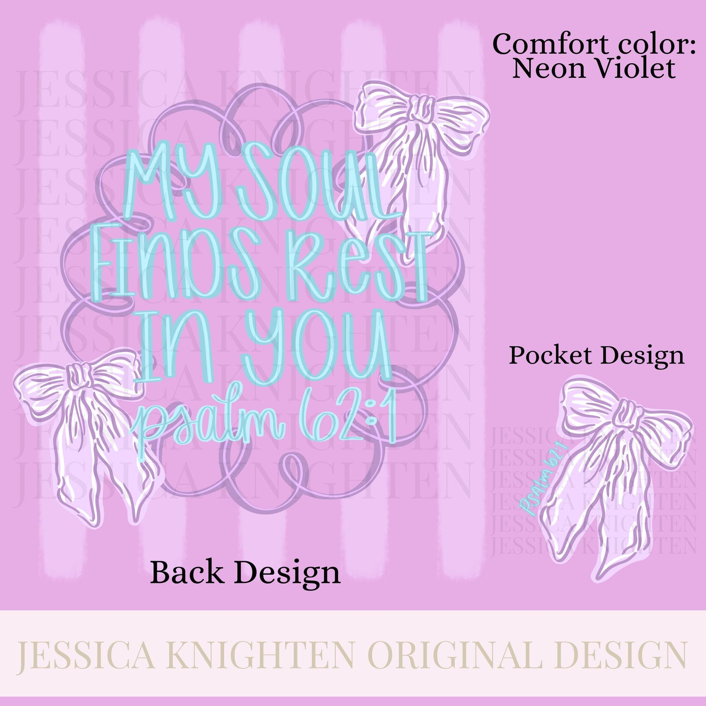 My soul finds rest Stripe PNG Digital Design Girly Swirly Trendy Pocket and Back Files Kid Design Women Pink Preppy Bow Coquette Prep Jesus