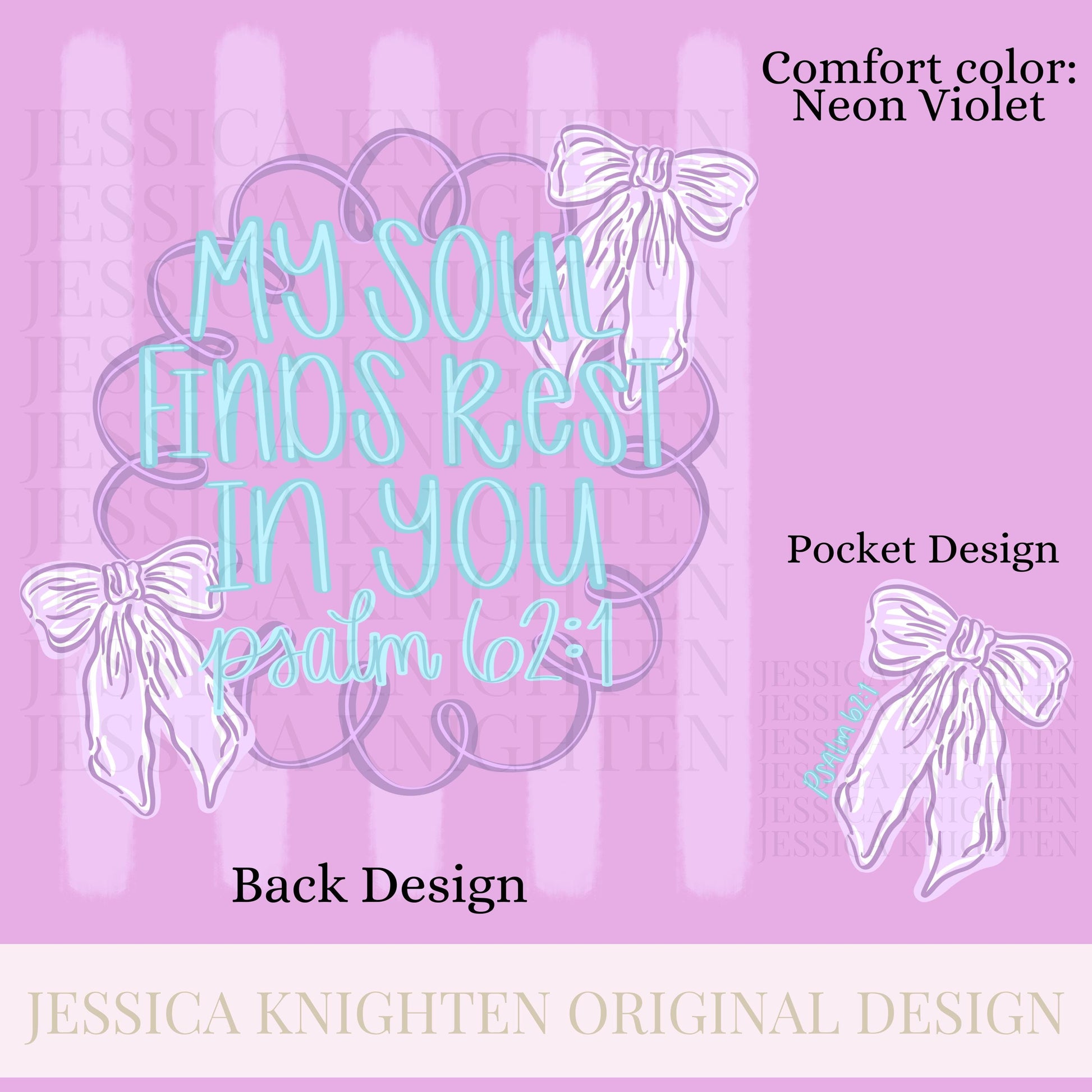 My soul finds rest Stripe PNG Digital Design Girly Swirly Trendy Pocket and Back Files Kid Design Women Pink Preppy Bow Coquette Prep Jesus