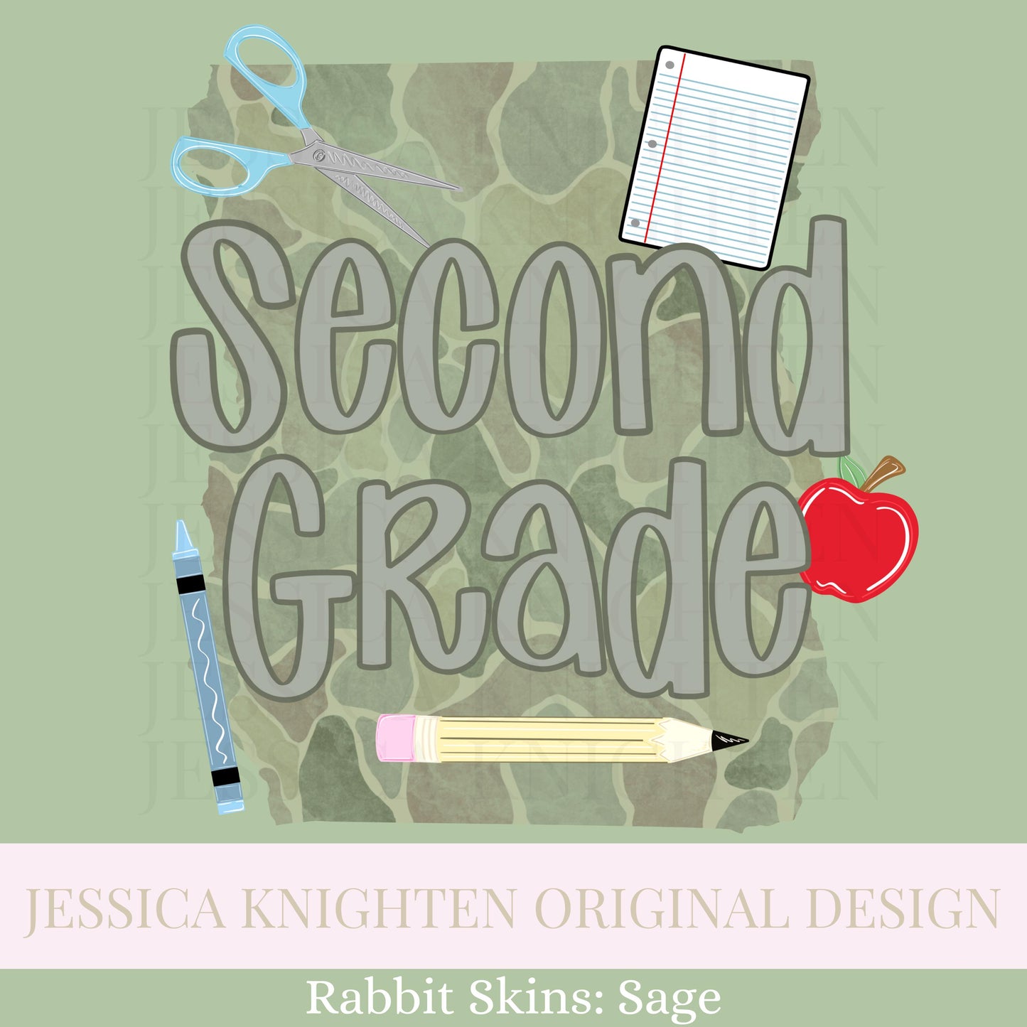 Second Grade PNG Digital Design Trendy Kid Design Preppy Prep School End Beginning Pencil Camo Boy Education First Day of Last Day Dude