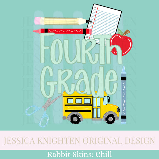 Fourth Grade PNG Digital Design Trendy Kid Design Preppy Prep School End Beginning Pencil Guy Boy Education First Day of Last Day Dude