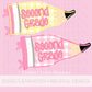 Second Grade PNG Digital Design Girly Swirly Trendy Back to School Files Kid Design Pink Preppy Prep School End Beginning Pencil Teach Learn