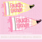 Fourth Grade PNG Digital Design Girly Swirly Trendy Back to School Files Kid Design Pink Preppy Prep School End Beginning Pencil Teach Learn