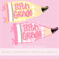 Fifth Grade PNG Digital Design Girly Swirly Trendy Back to School Files Kid Design Pink Preppy Prep School End Beginning Pencil Teach Learn