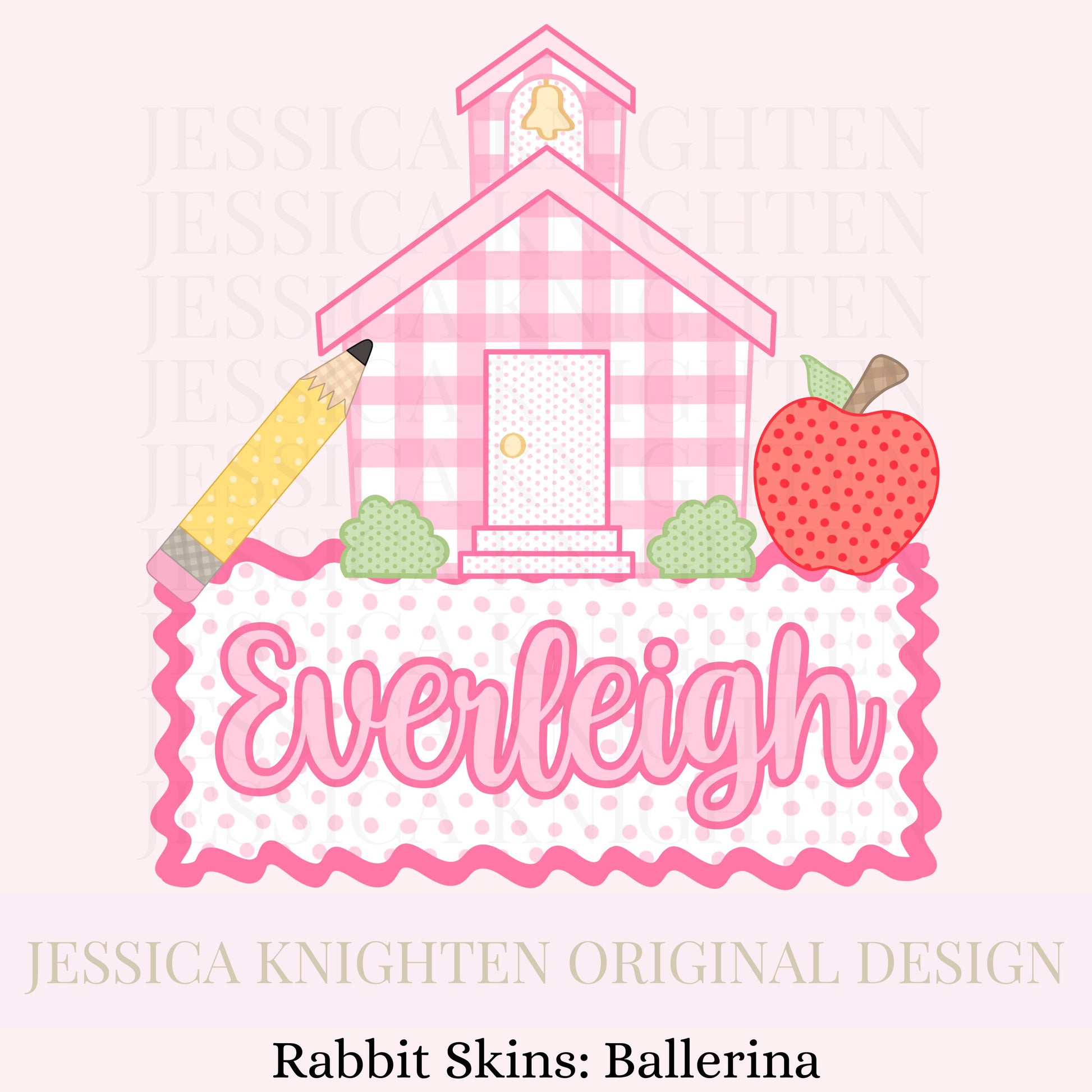 Name Block School PNG Digital Design Trendy File Kid Design Children Prep Education First Day of Pencil Girly Plate Ric Rac Swiss Dot Back
