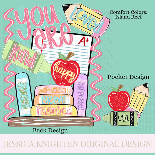 You Are Confirmation Words PNG Digital Design Swirly Trendy Pocket and Back Files Design Pink Preppy Prep School Beginning Pencil Teacher