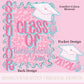 Class of 2026 Glitter PNG Digital Design Girly Swirly Trendy Pocket and Back Files Kid Design Pink Preppy School Senior Graduate Graduation