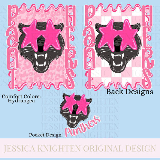 Mustangs Preppy Team PNG Transparent Digital Football Pink Trendy Mascot Glitter Checkered Cheetah Popular Pocket Back Spirit School