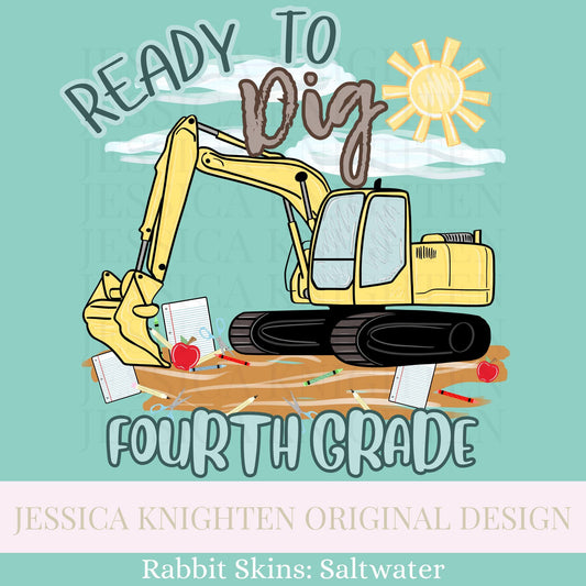 Fourth Grade PNG Digital Design Trendy Kid Design Preppy Prep School End Beginning Pencil Excavator Boy Education First Day of Last Day Dude