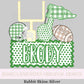 Name Block Football PNG Digital Design Trendy File Kid Design Children Prep Boys Plate Ric Rac Swiss Dot Back Season Best Seller Green