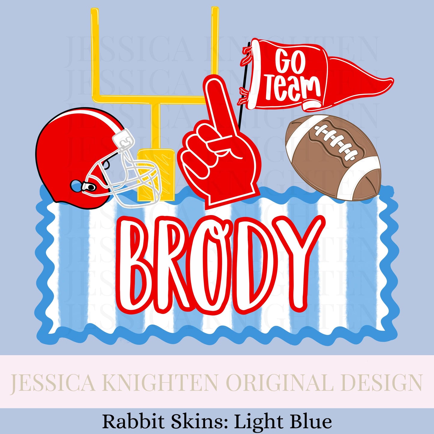 Name Block Football PNG Digital Design Trendy File Kid Design Children Prep Boys Plate Ric Rac Swiss Dot Back Season Best Seller Red Blue